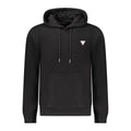 Schwarzer Baumwoll-Herren-Sweatshirt mit Kapuze, Slim Fit