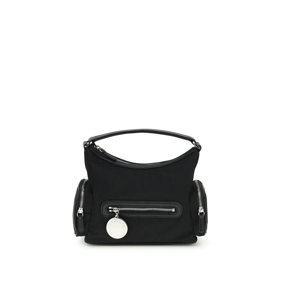 Schwarze Schultertasche aus anderen Fasern
