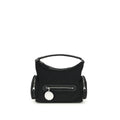Schwarze Schultertasche aus anderen Fasern