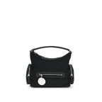 Schwarze Schultertasche aus anderen Fasern