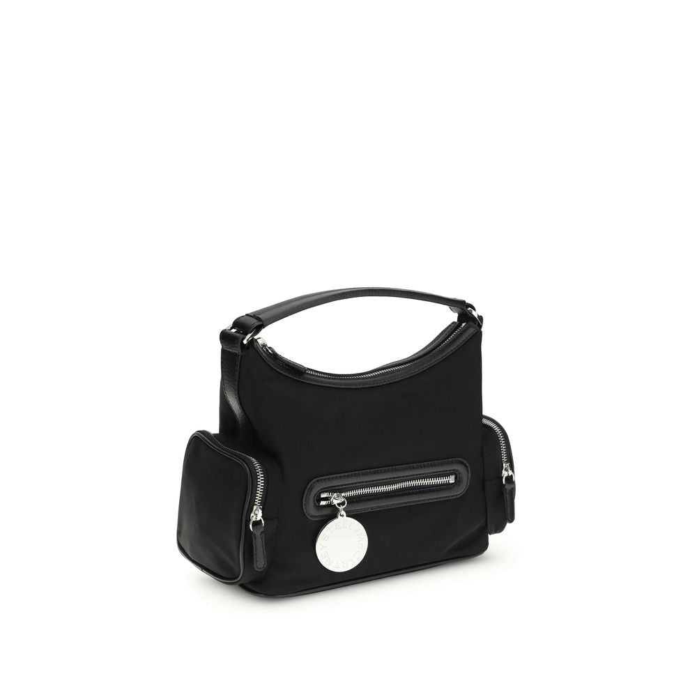 Schwarze Schultertasche aus anderen Fasern