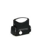 Schwarze Schultertasche aus anderen Fasern