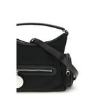 Schwarze Schultertasche aus anderen Fasern