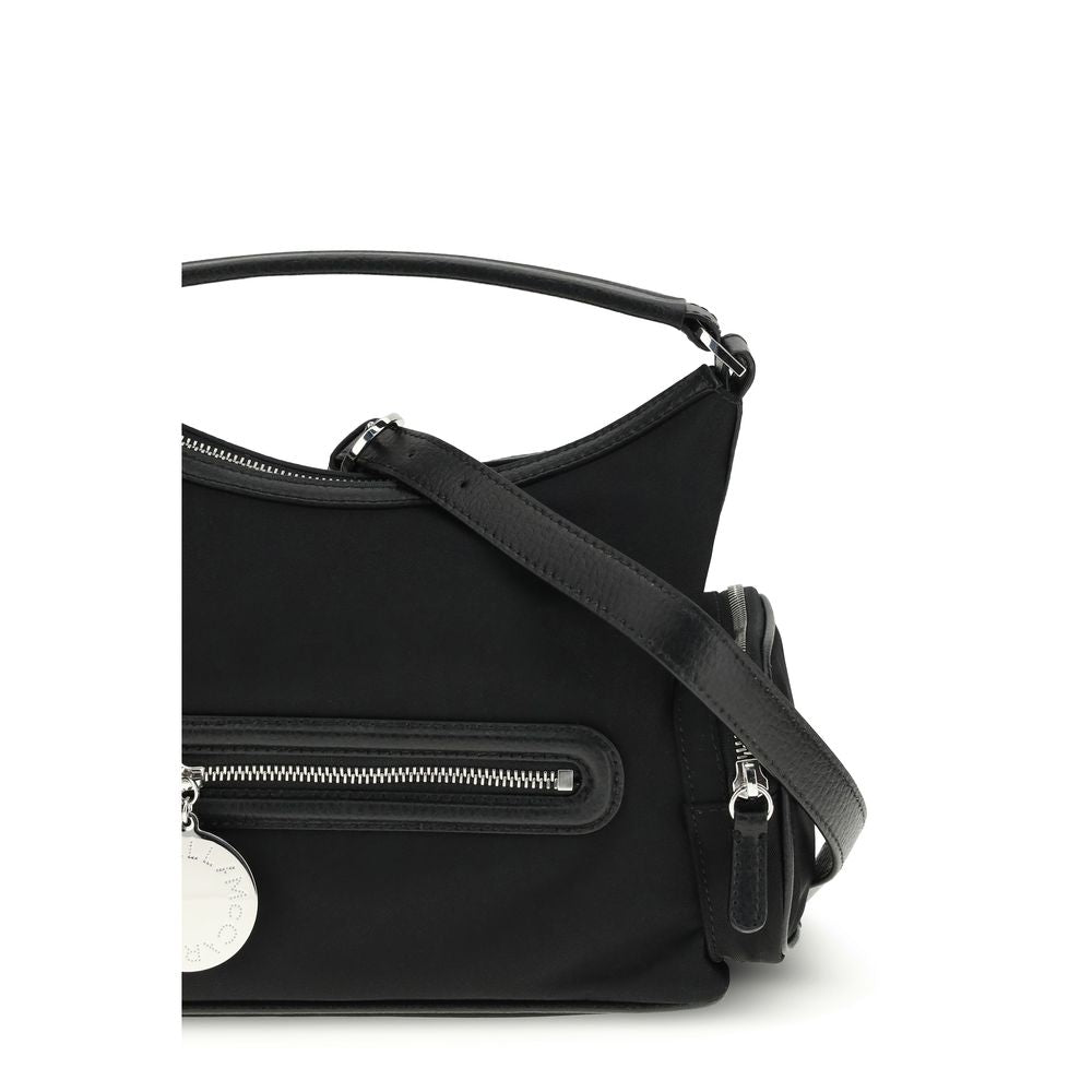 Schwarze Schultertasche aus anderen Fasern