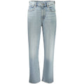 Blaue Baumwolljeans mit geradem Bein