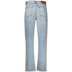 Blaue Baumwolljeans mit geradem Bein