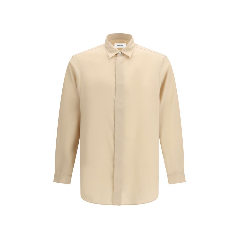Beige Tencel Hemdbluse