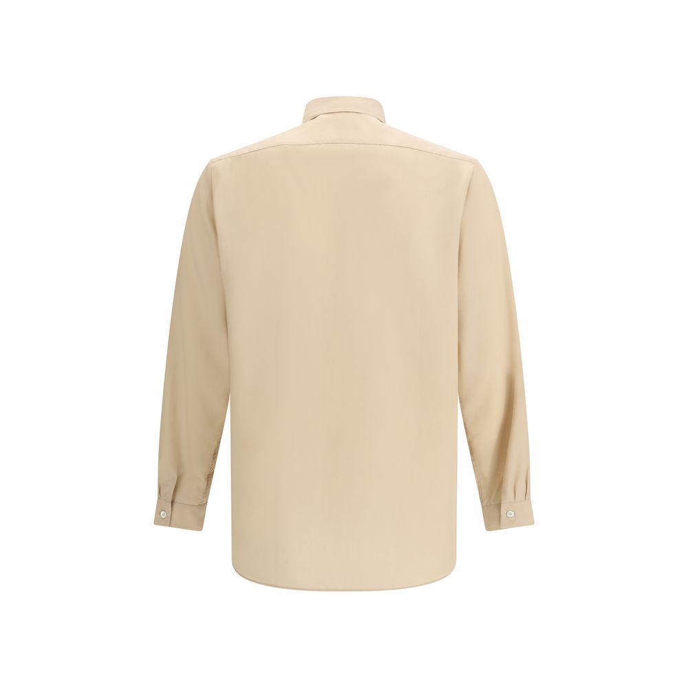 Beige Tencel Hemdbluse