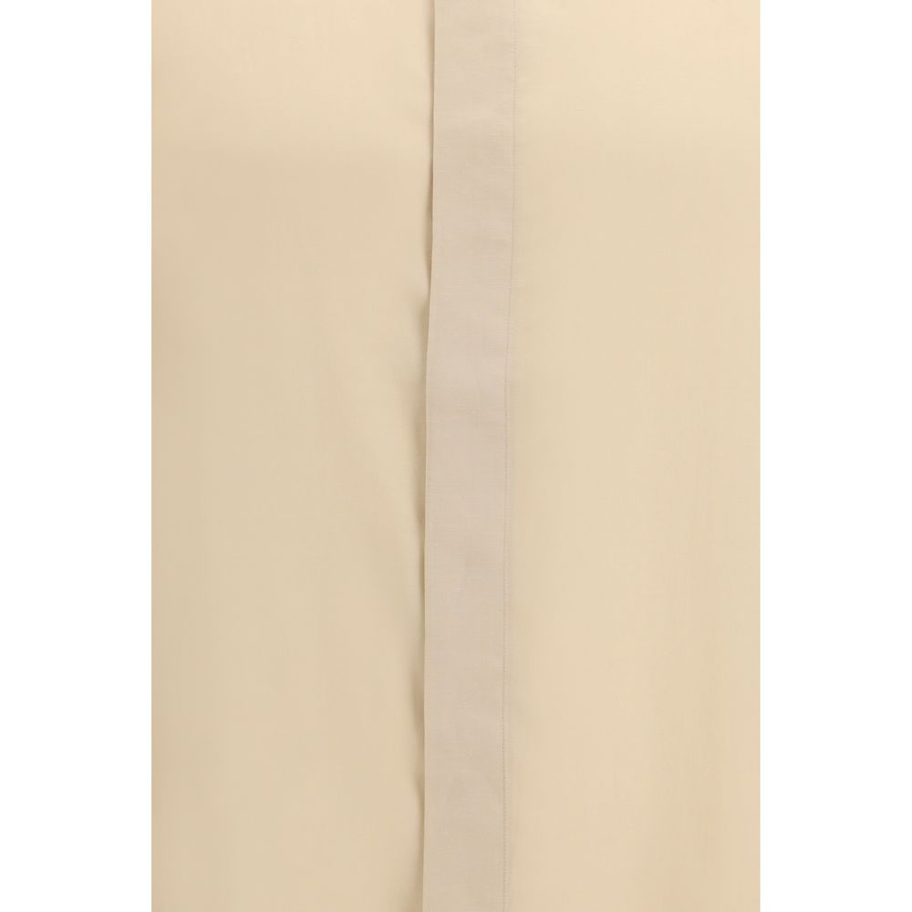 Beige Tencel Hemdbluse