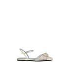 Beige Goatskin Flat Sandals