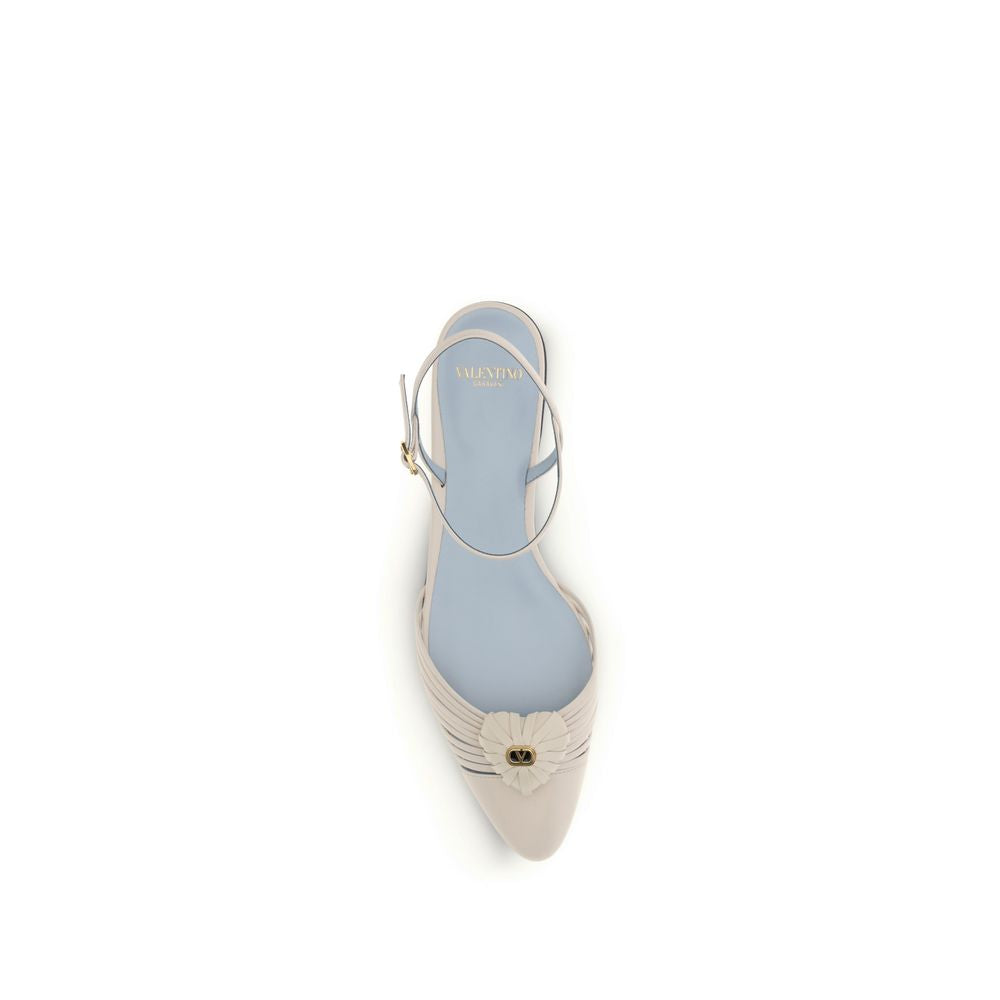 Beige Goatskin Flat Sandals