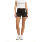 Schwarze Baumwollshorts