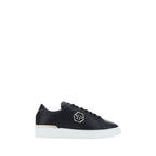 Schwarze Bos Taurus Kalbsleder Low-Top-Sneaker