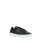 Schwarze Bos Taurus Kalbsleder Low-Top-Sneaker