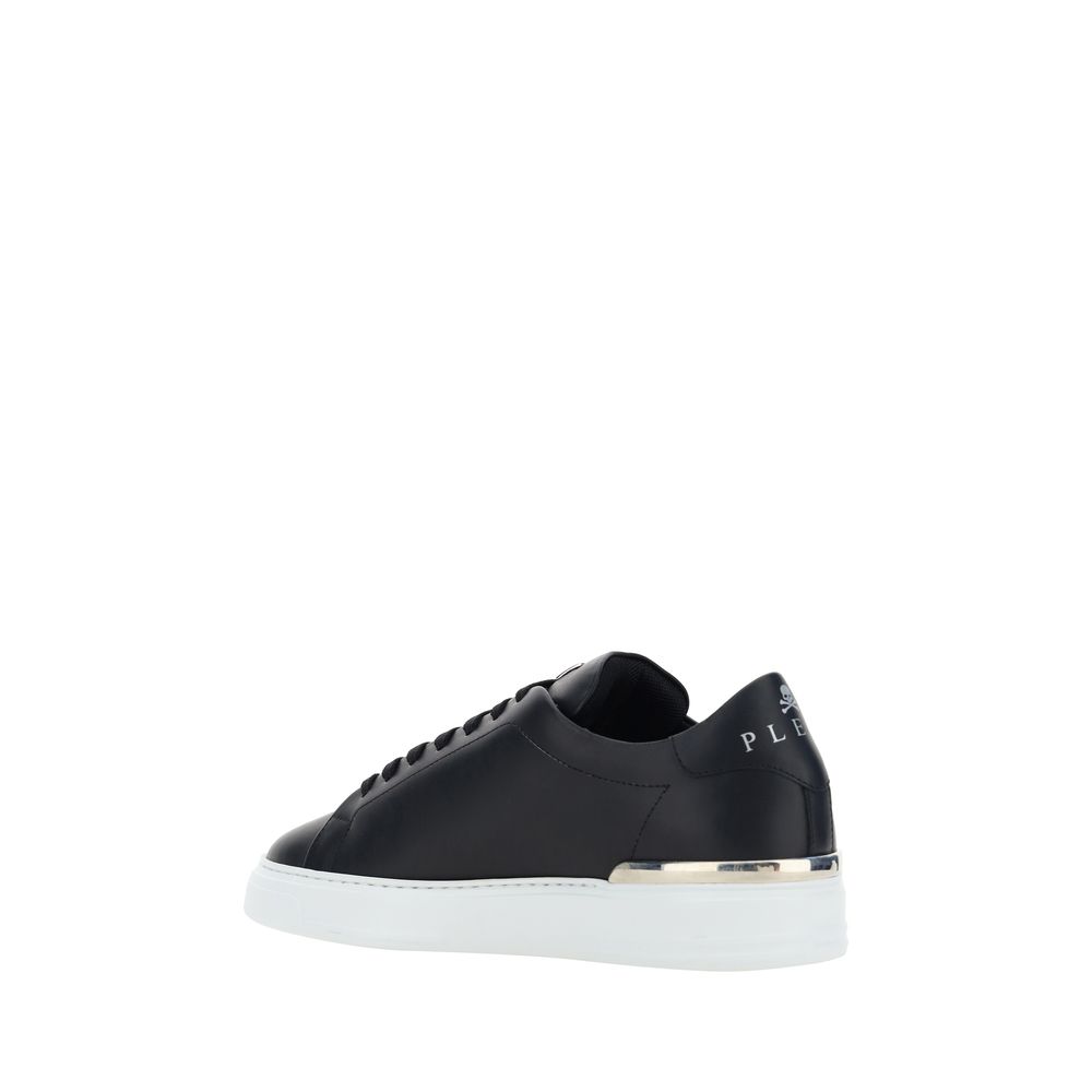 Schwarze Bos Taurus Kalbsleder Low-Top-Sneaker