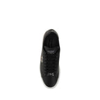 Schwarze Bos Taurus Kalbsleder Low-Top-Sneaker
