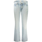 Blaue Baumwolljeans mit geradem Bein