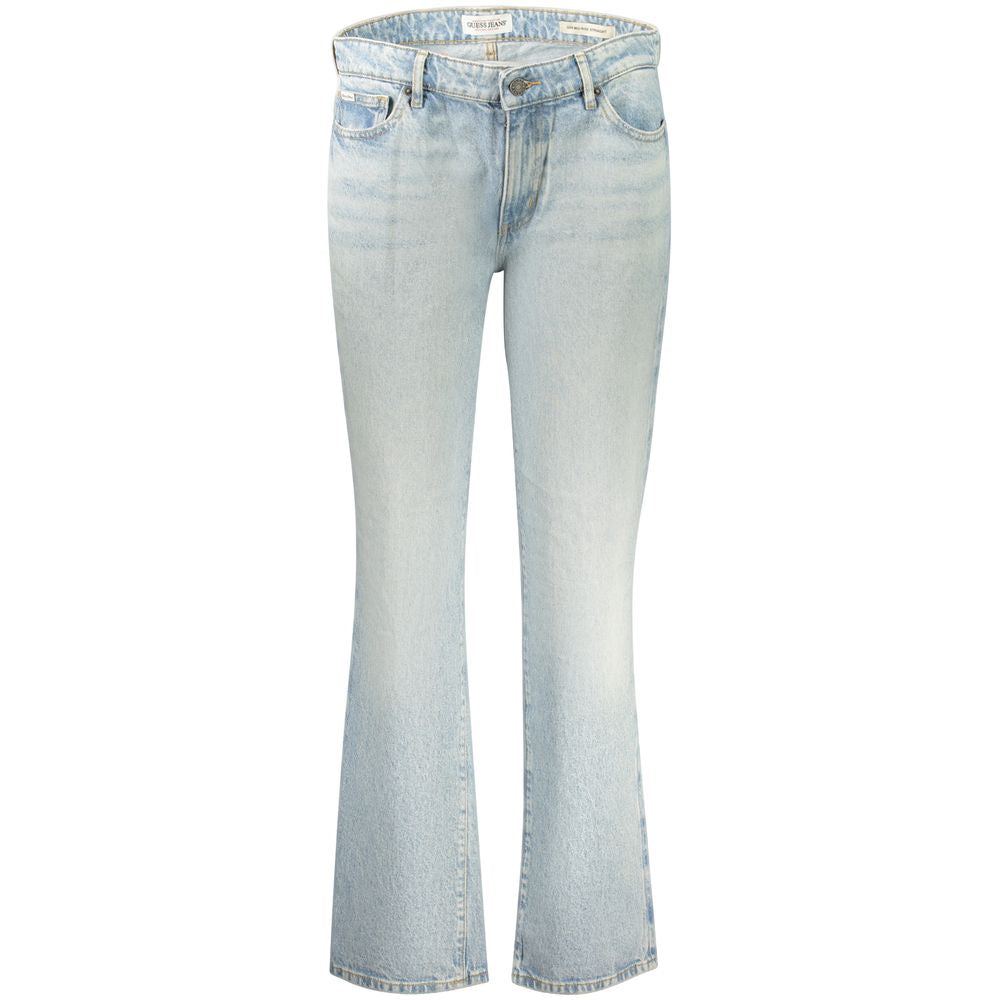 Blaue Baumwolljeans mit geradem Bein