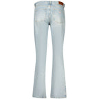 Blaue Baumwolljeans mit geradem Bein