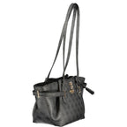 Schwarze Damen-Handtasche aus Polyurethan