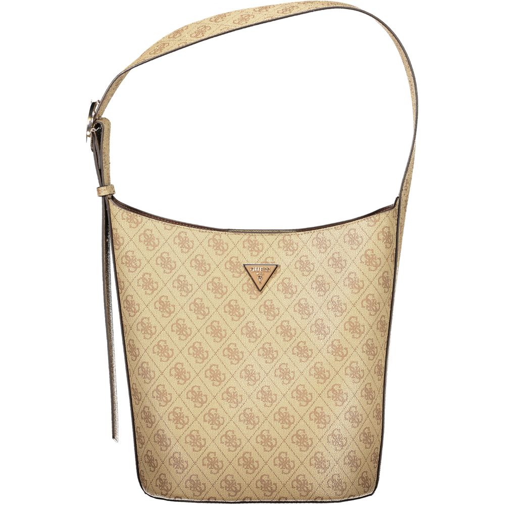 Damen-Handtasche aus beigem Polyurethan