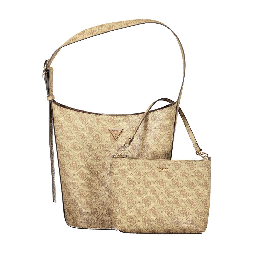 Damen-Handtasche aus beigem Polyurethan