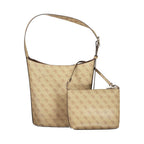 Damen-Handtasche aus beigem Polyurethan