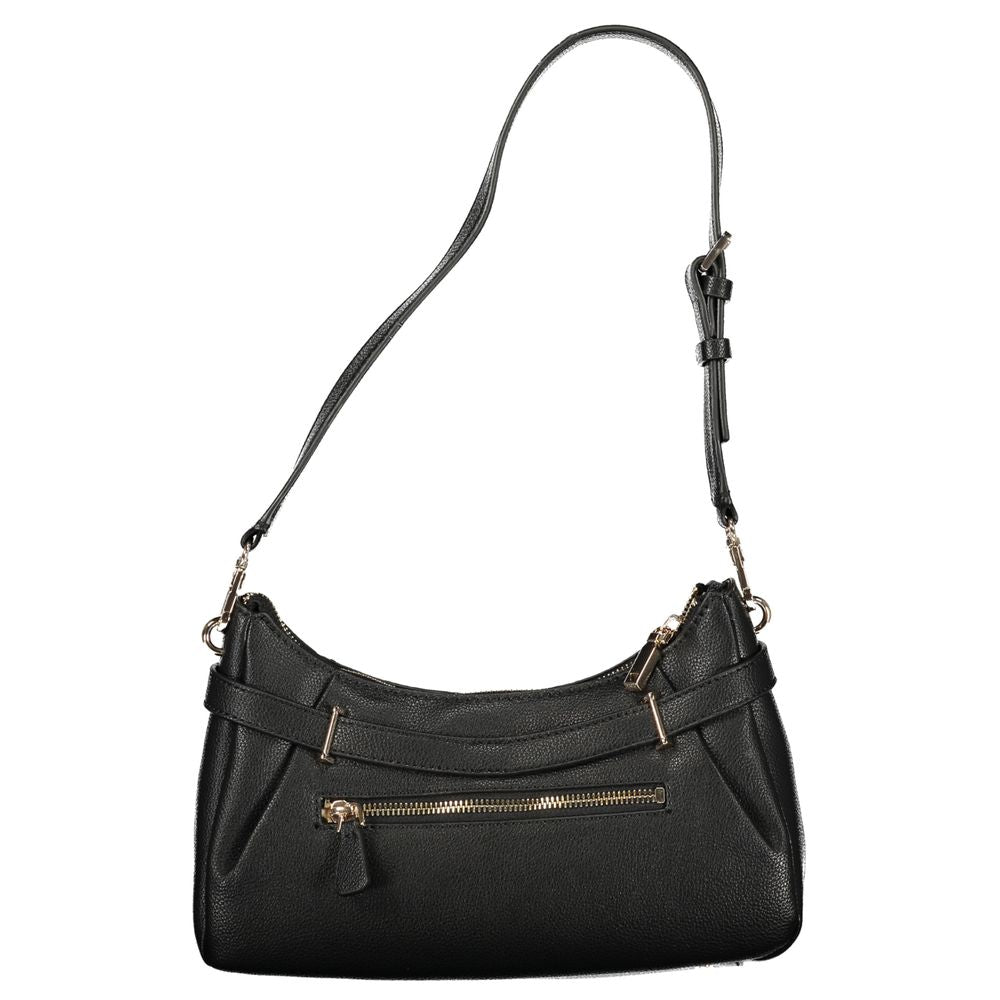 Schwarze Damen-Handtasche aus Polyurethan
