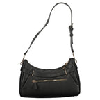Schwarze Damen-Handtasche aus Polyurethan