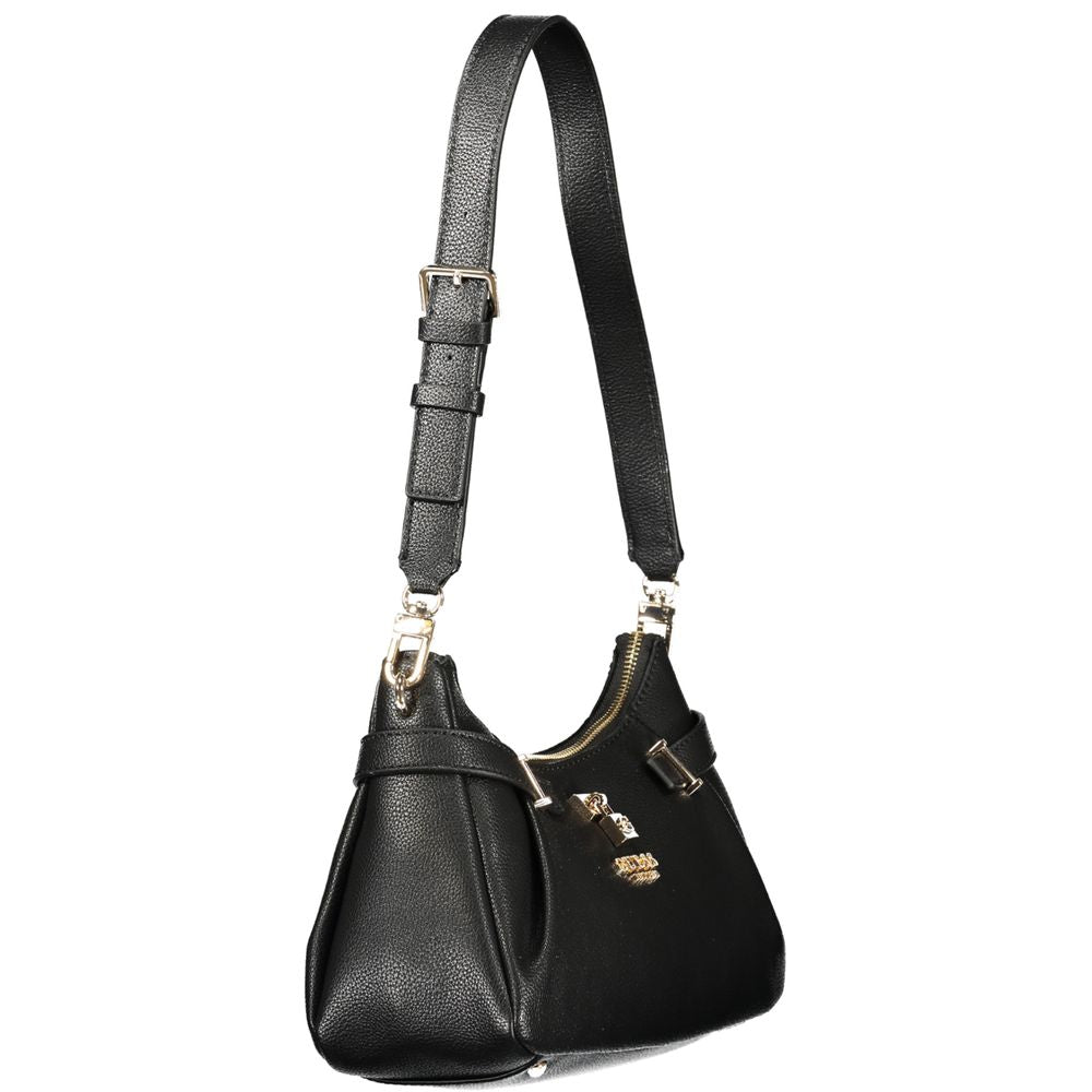 Schwarze Damen-Handtasche aus Polyurethan