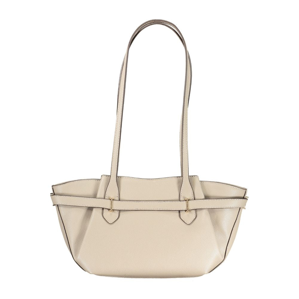 Damen-Handtasche aus beigem Polyurethan
