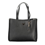 Schwarze Damen-Handtasche aus Polyurethan