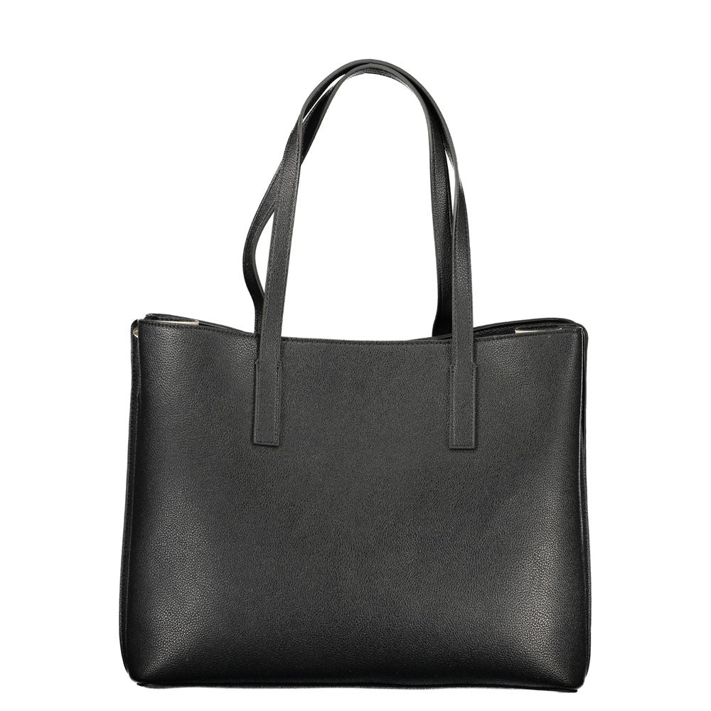 Schwarze Damen-Handtasche aus Polyurethan