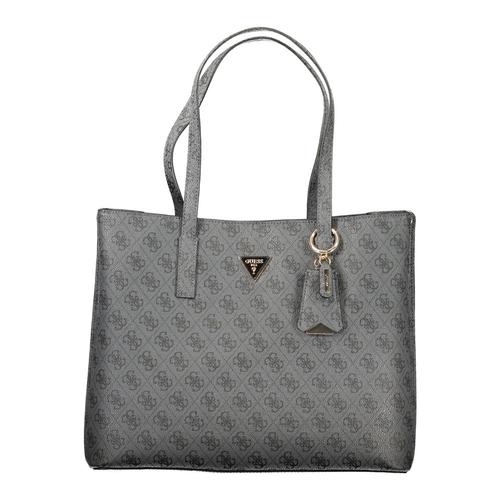 Schwarze Handtasche aus Polyurethan