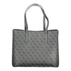 Schwarze Handtasche aus Polyurethan