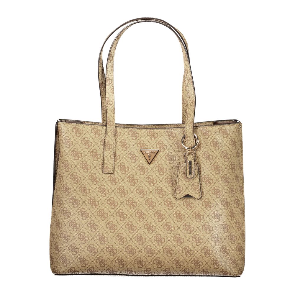 Damen-Handtasche aus beigem Polyurethan