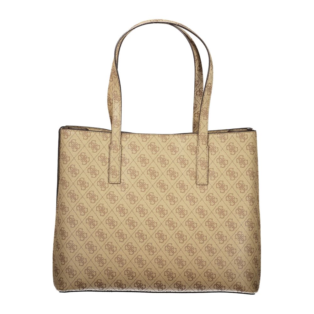 Damen-Handtasche aus beigem Polyurethan