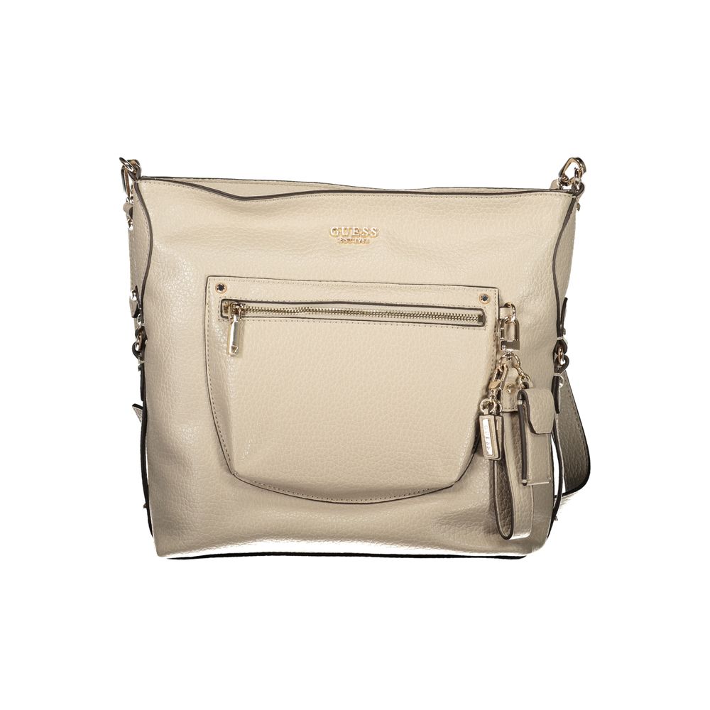 Beige Polyurethan Damentasche