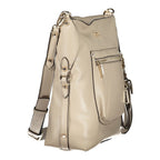 Beige Polyurethan Damentasche