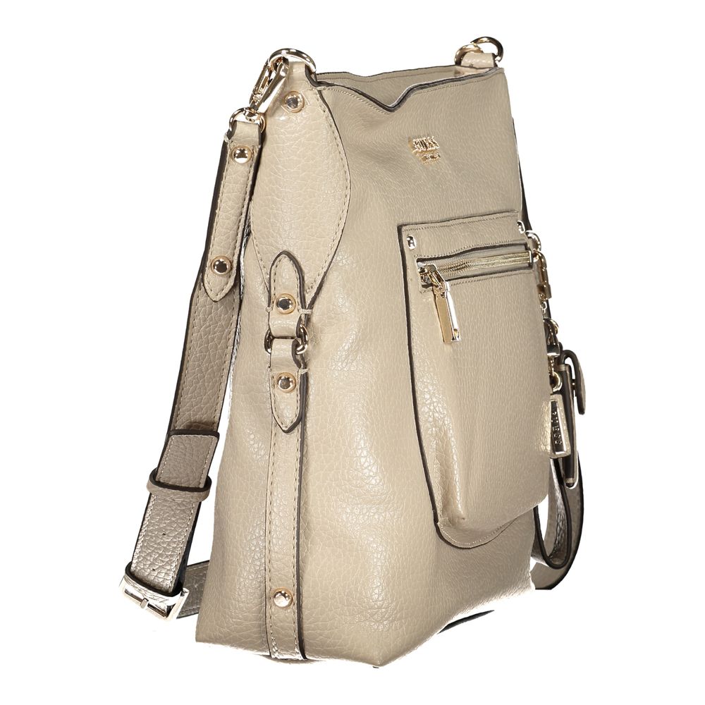 Beige Polyurethan Damentasche