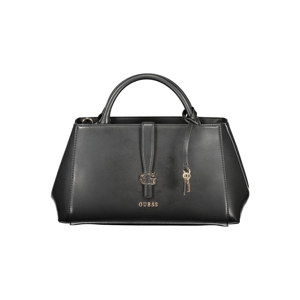 Schwarze Damen-Handtasche aus Polyurethan