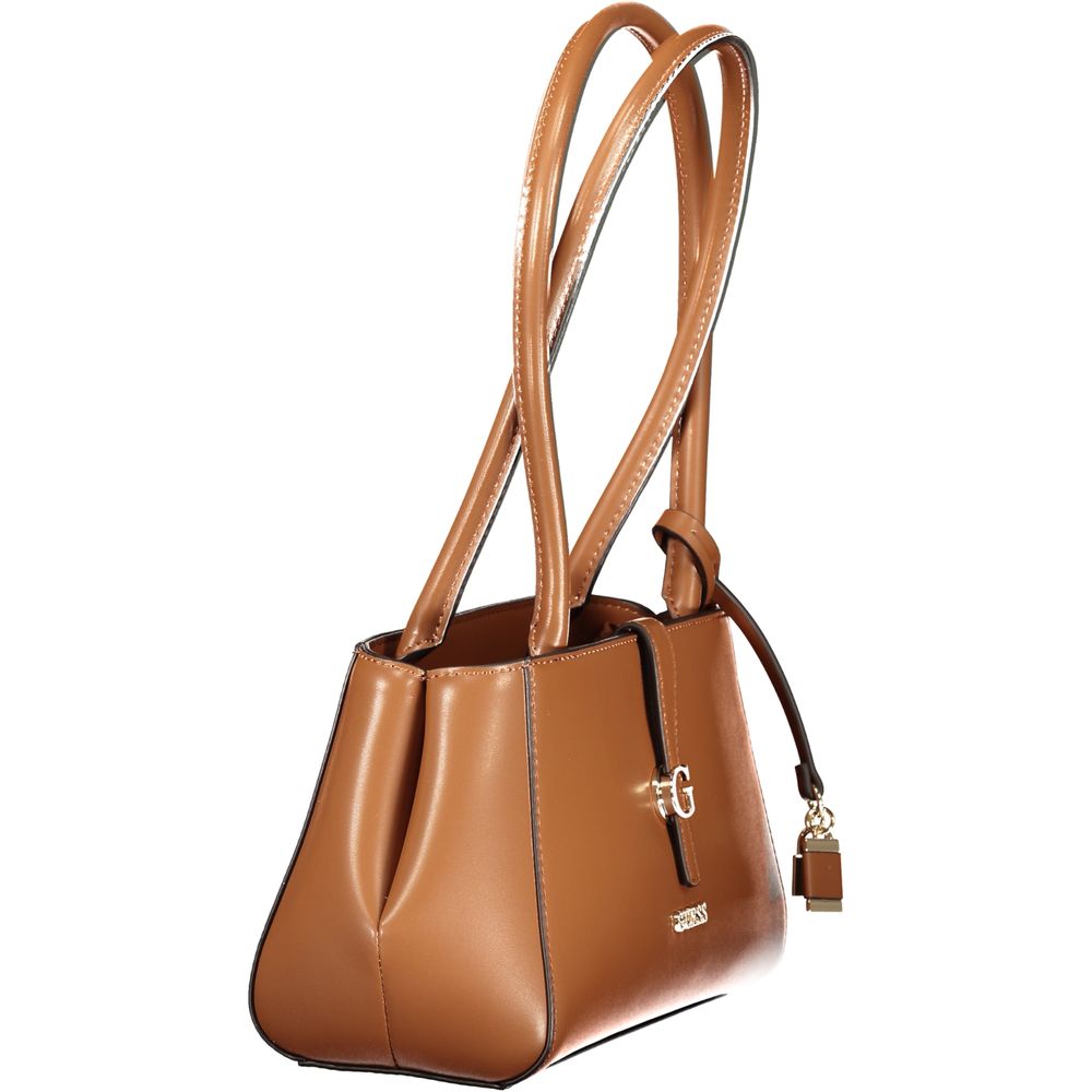 Damenhandtasche aus Polyurethan in Marrone