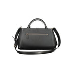 Schwarze Damen-Handtasche aus Polyurethan