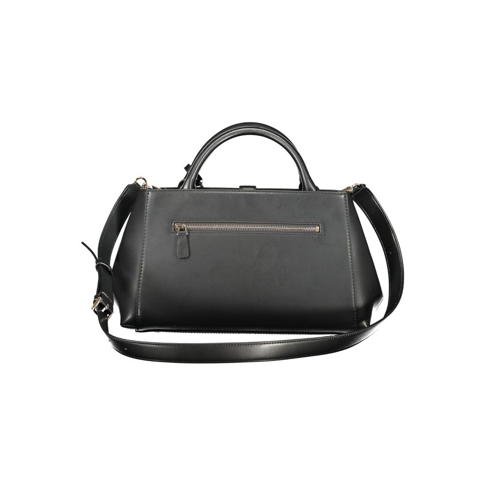 Schwarze Damen-Handtasche aus Polyurethan