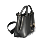 Schwarze Damen-Handtasche aus Polyurethan