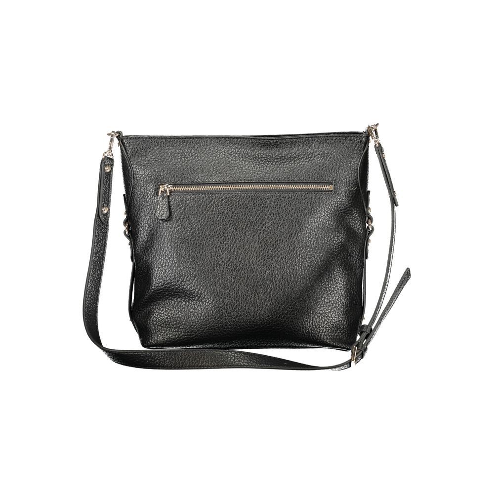Schwarze Damen-Handtasche aus Polyurethan