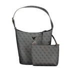 Schwarze Damen-Handtasche aus Polyurethan