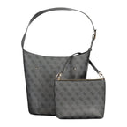 Schwarze Damen-Handtasche aus Polyurethan