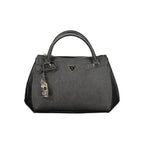 Schwarze Damen-Handtasche aus Polyurethan