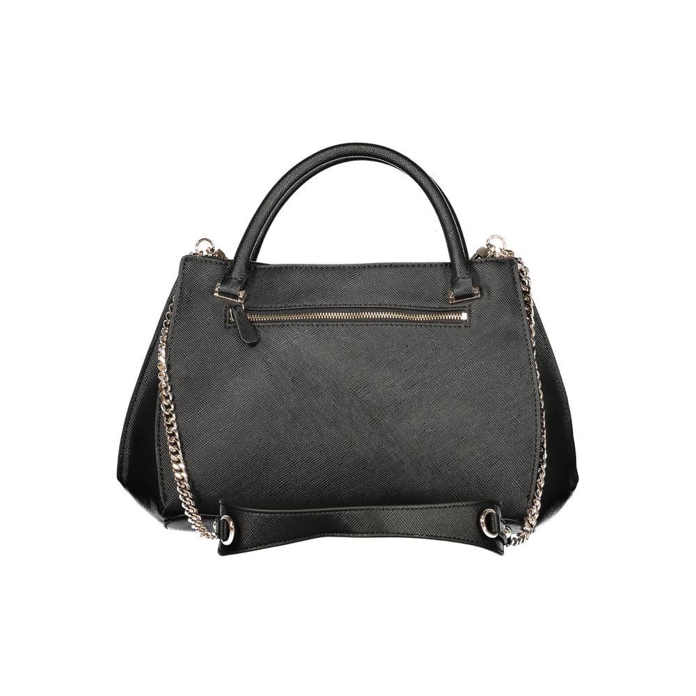 Schwarze Damen-Handtasche aus Polyurethan
